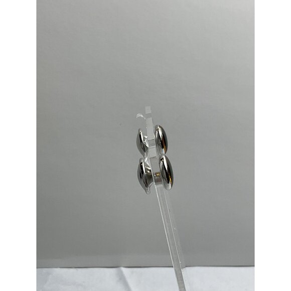 Mens Black Resin & Silver Metal Round Cufflinks Elegant Design - Picture 3 of 4